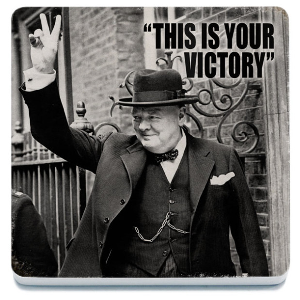 Melamine Coaster (IWM): Winston Churchill - "This Is Your Victory"