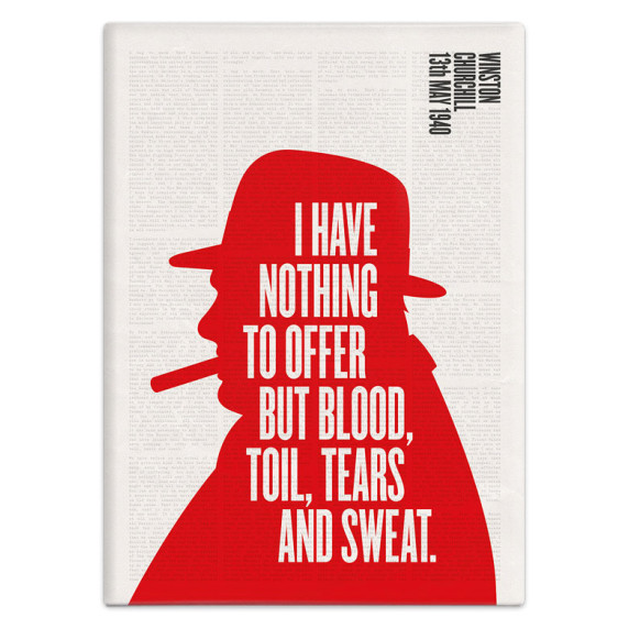 Metal Fridge Magnet (IWM): Winston Churchill - "I Have Nothing To Offer But Blood, Toil, Tears and Sweat"