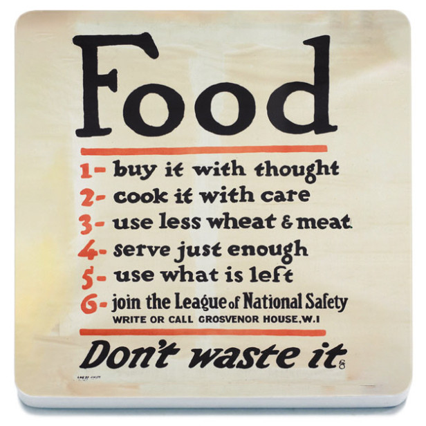 Melamine Coaster (IWM): Food - Don't Waste It