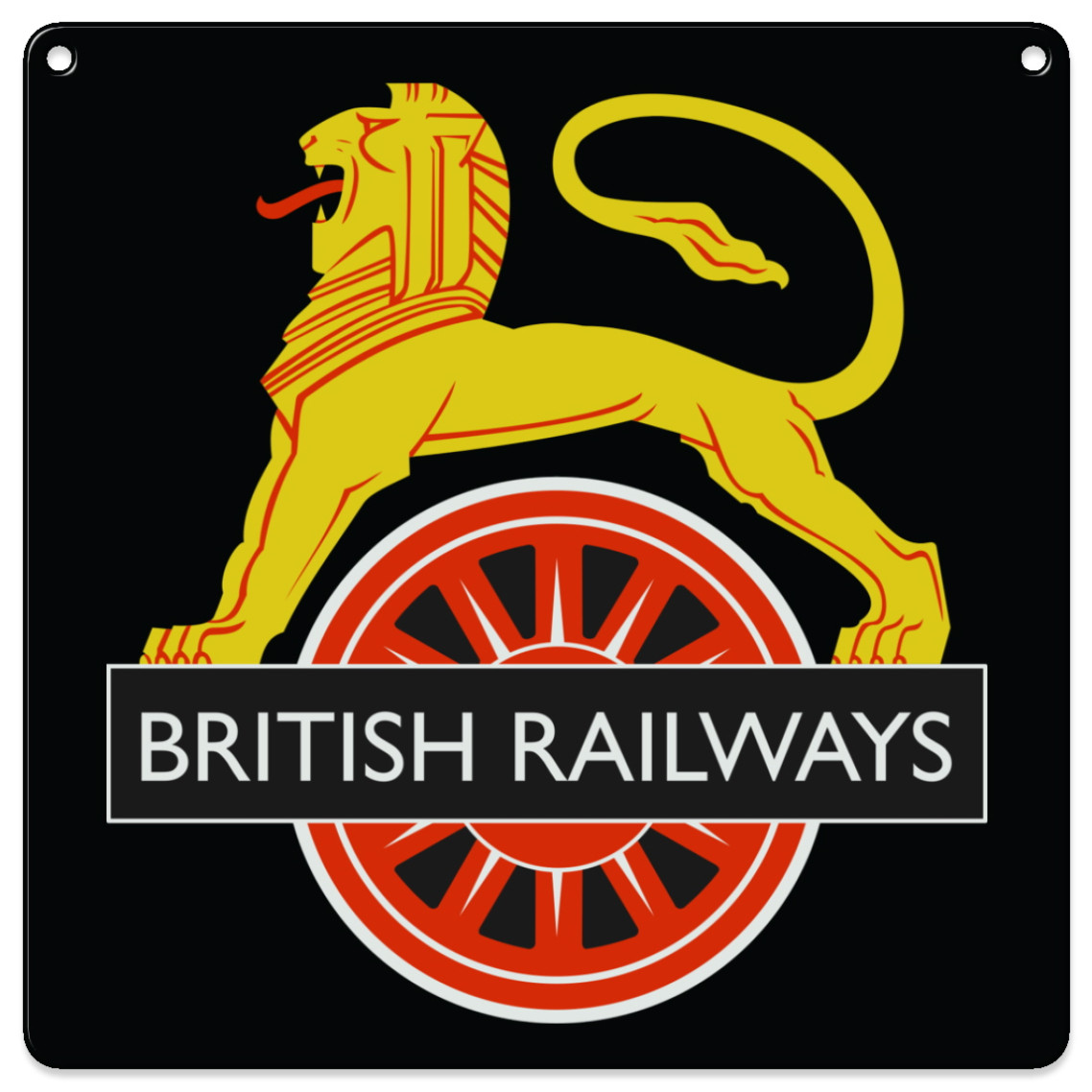 Metal Sign (140x140mm): British Railways Lion & Wheel Crest (NEW)