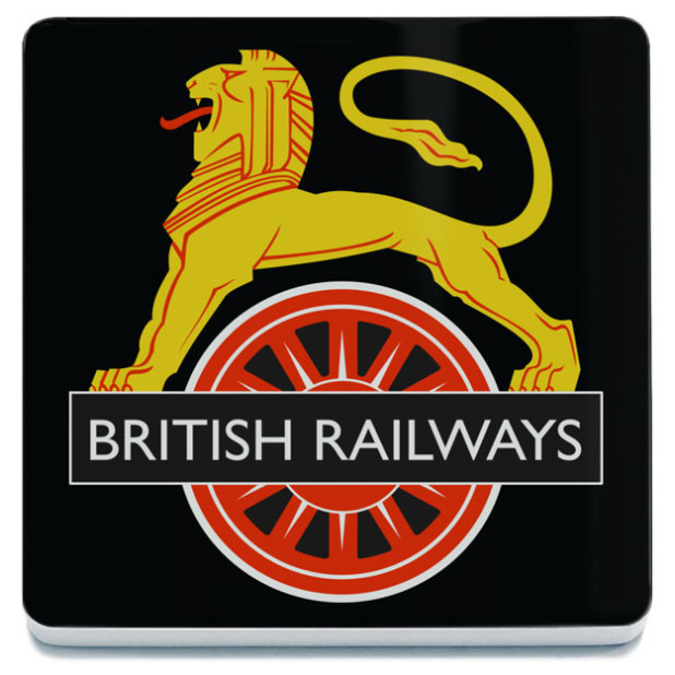 Melamine Coaster (100x100mm) (RL): British Railways Lion & Wheel Crest (NEW)