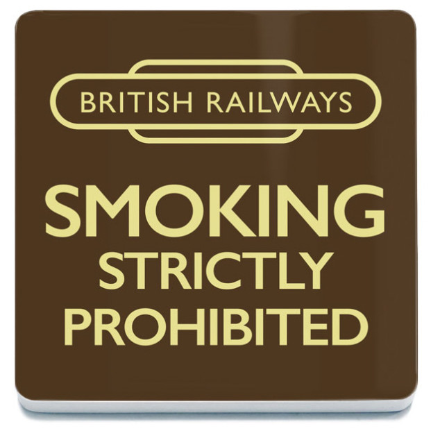 Melamine Coaster (100x100mm) (RL): British Railways - Smoking Strictly Prohibited (NEW)