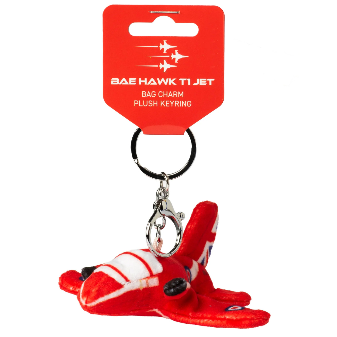 Red Arrows Plush Keyring / Bag Charm on Hanger Card (10 x 13 x 3cm) (NEW)