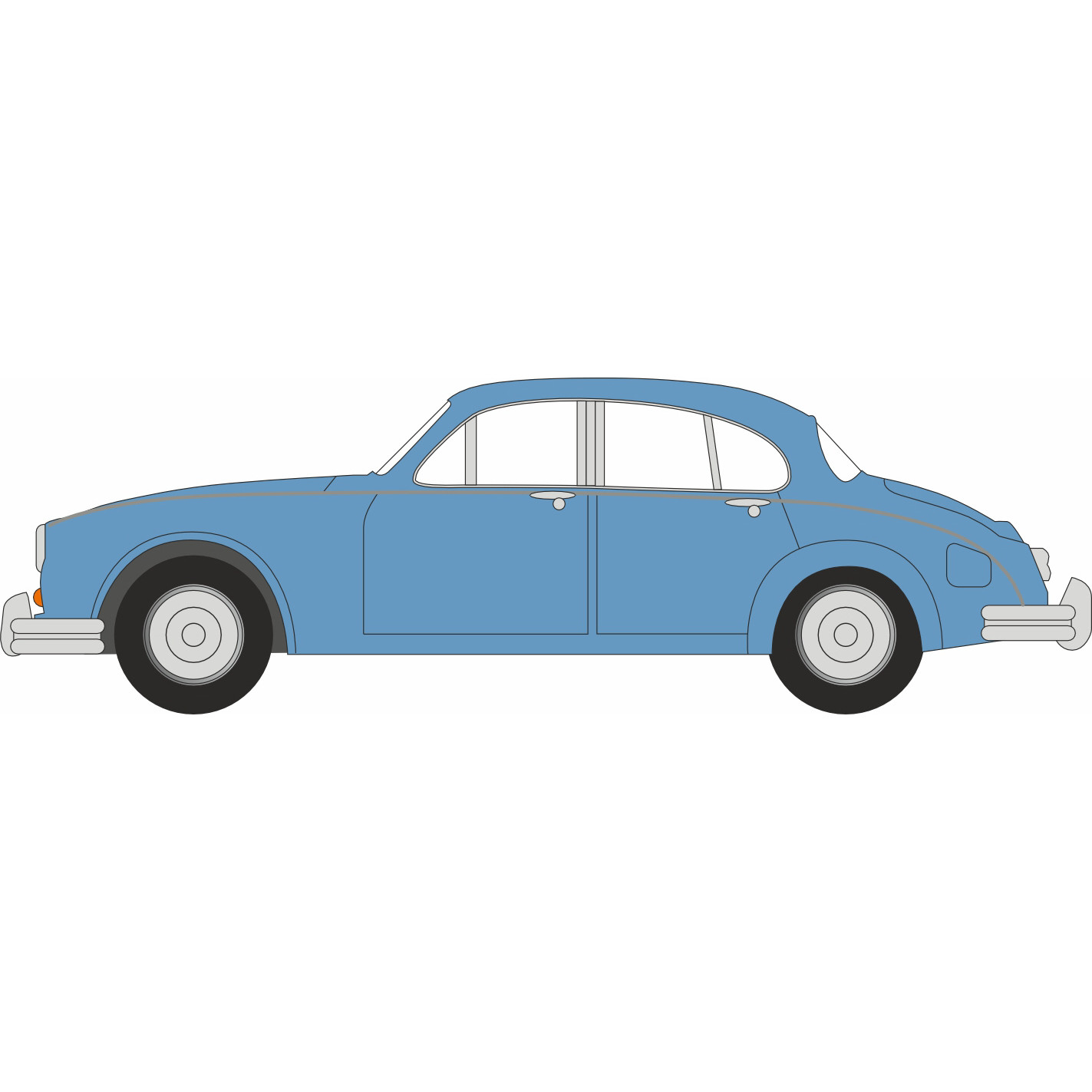 Jaguar Mk2 - Opalescent Silver Blue (1:76) (NEW)
