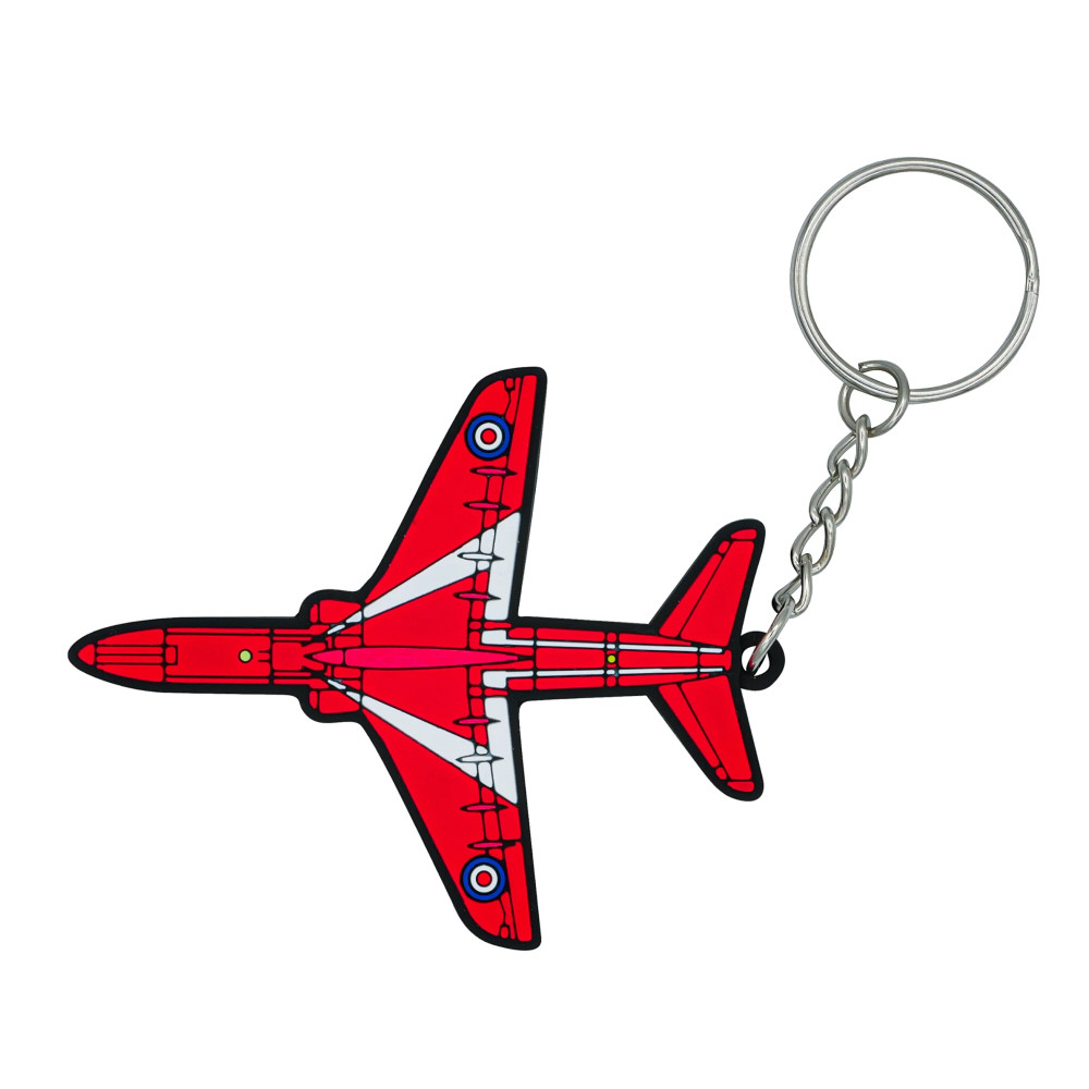 Red Arrows Rubberised PVC Keyring on Hanger Card (7 x 6cm)