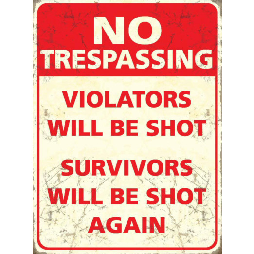 Mini Metal Sign (HU): No Trespassing