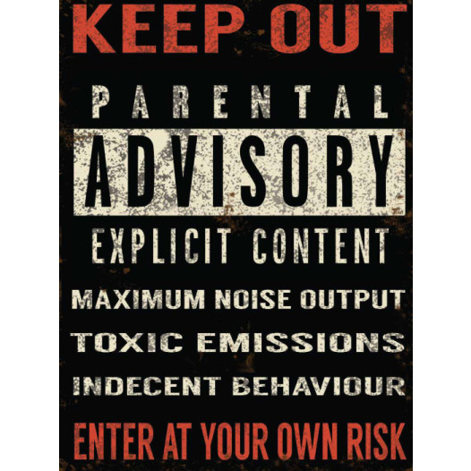 Mini Metal Sign (HU): Keep Out - Parental Advisory (E.O.L.) - SAVE 35% !!