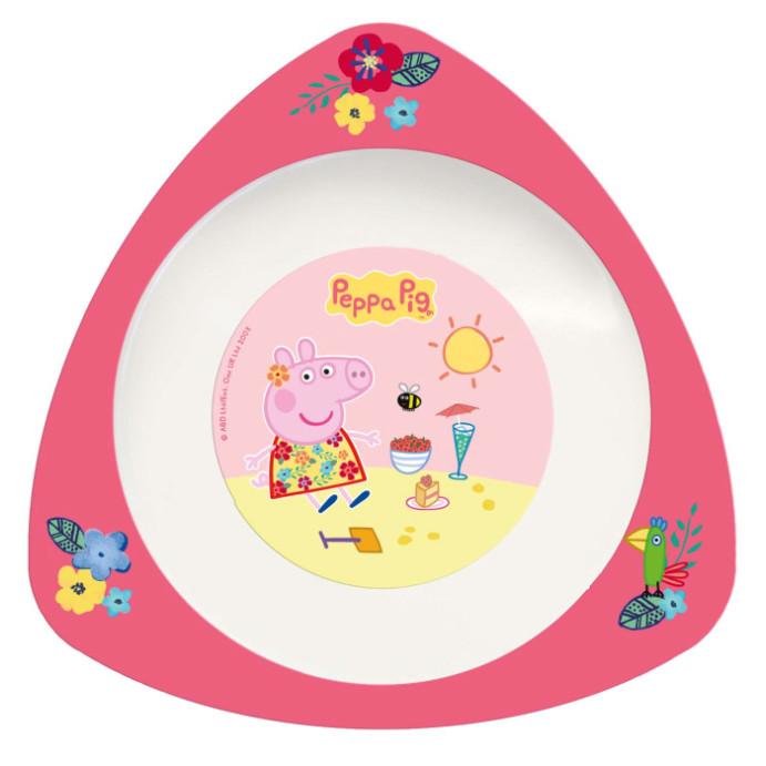 Peppa Pig Tropical Triangle Shaped Bowl (E.O.L.) - SAVE 25% !!