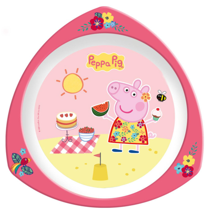 Peppa Pig Tropical Triangle Shaped Plate (E.O.L.) - SAVE 25% !!
