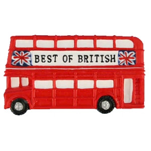 The Famous British Bus Resin Fridge Magnet 4.3cm (E.O.L.) - SAVE 15% !!