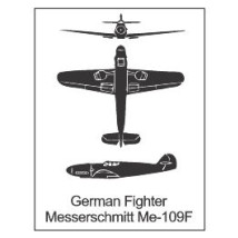 Enamel Fridge Magnet: German Fighter - Messerschmitt Me-109F