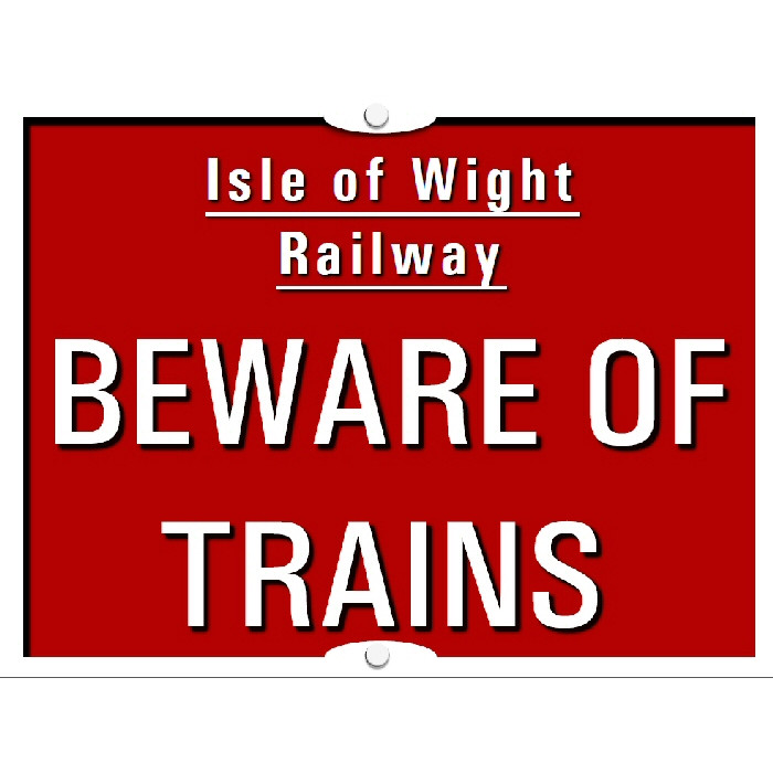 Mini Metal Sign (SP): Beware of Trains - Own Design (15 x 20cm)
