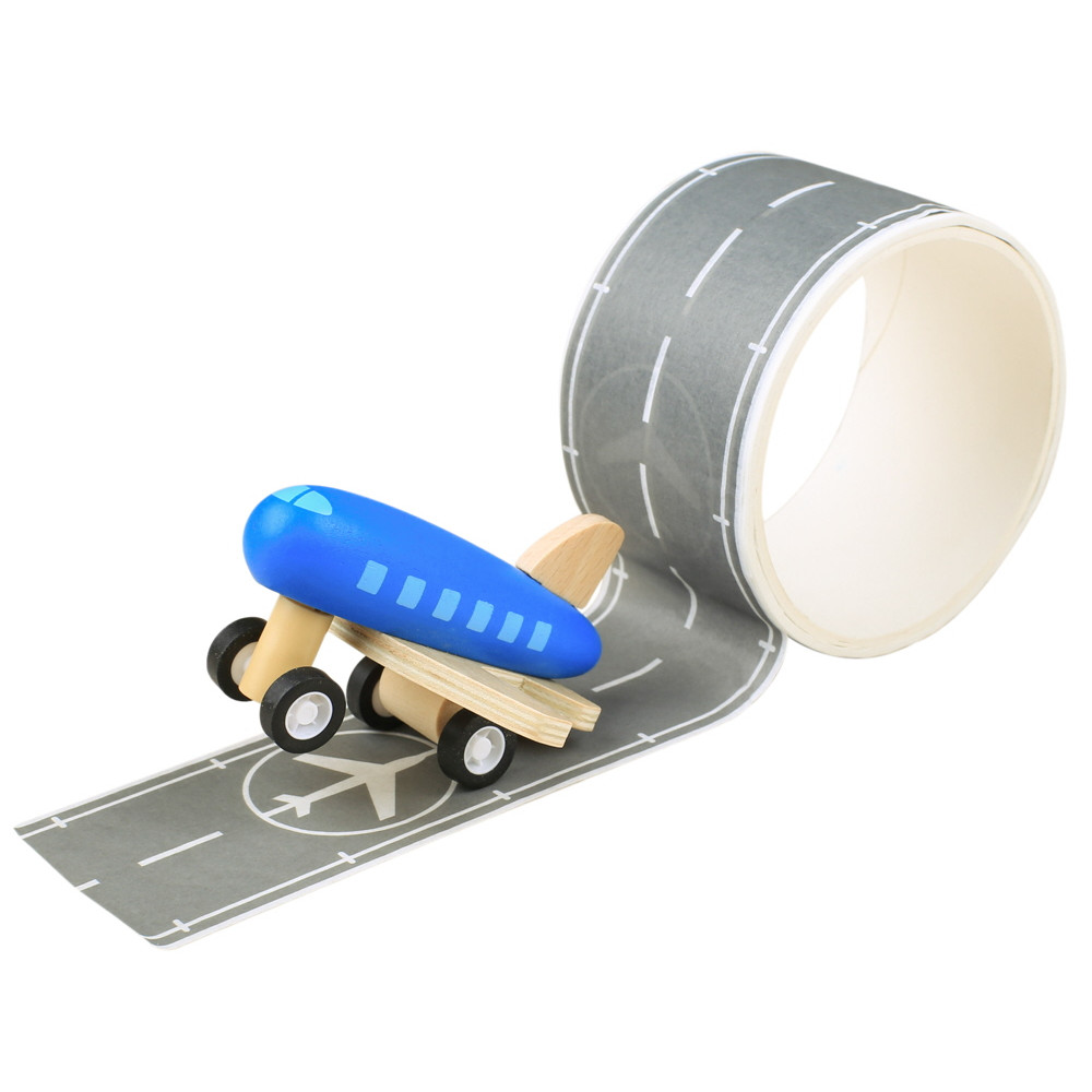 Runway Play Tape with Wooden Plane (5cm x 8 metres) (3+ YRS) (Assorted)