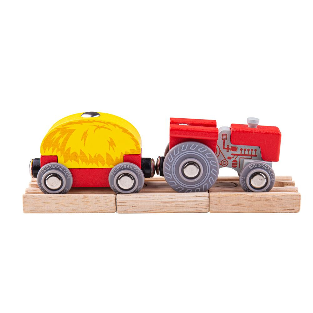 Bigjigs Farm - Red Tractor and Wagon