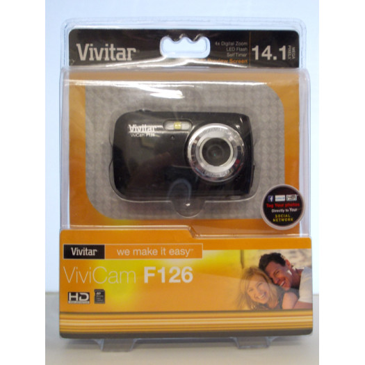 Vivitar F126 Digital Camera - Black 14.1 MP, 4 x Zoom, 1.8in Screen) (E.O.L.) - SAVE 65% !!