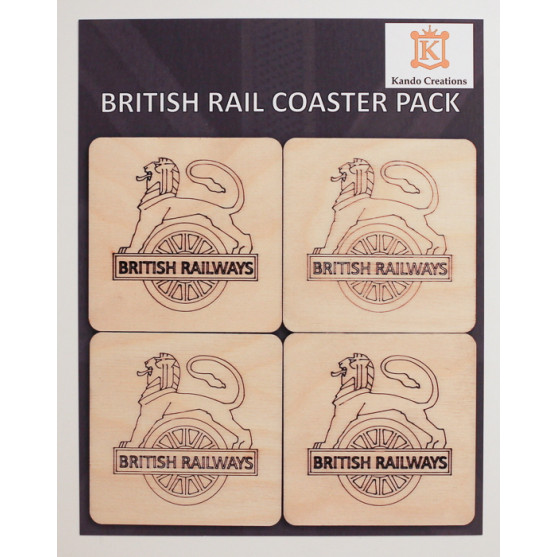 Wooden Coasters 4-Pack - British Railways (on header card) (E.O.L.) - SAVE 10% !!