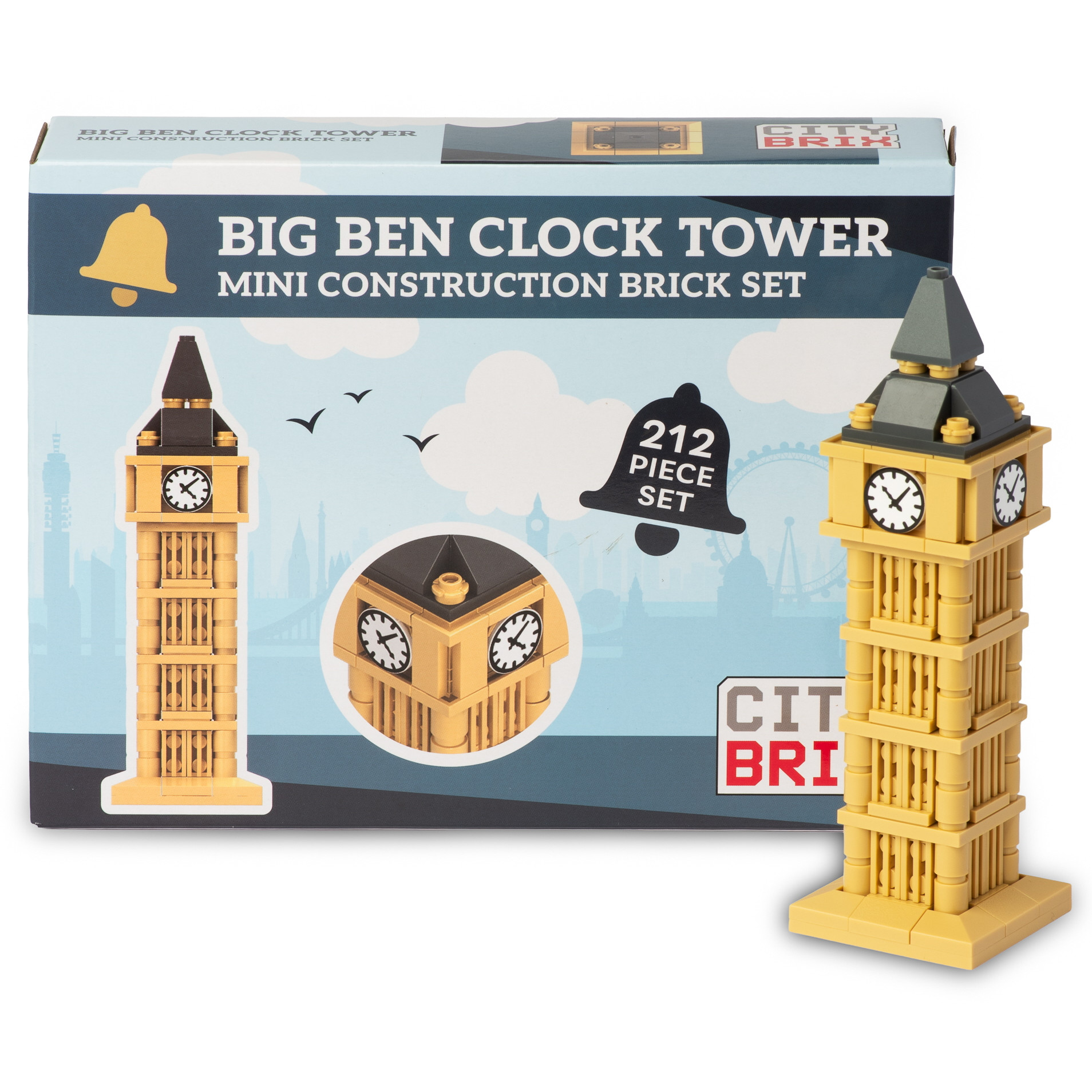 CityBrix Big Ben Clock Tower Mini Construction Brick Set 212 pcs (22 x 17 x 4cm) (6+ YRS) (NEW)