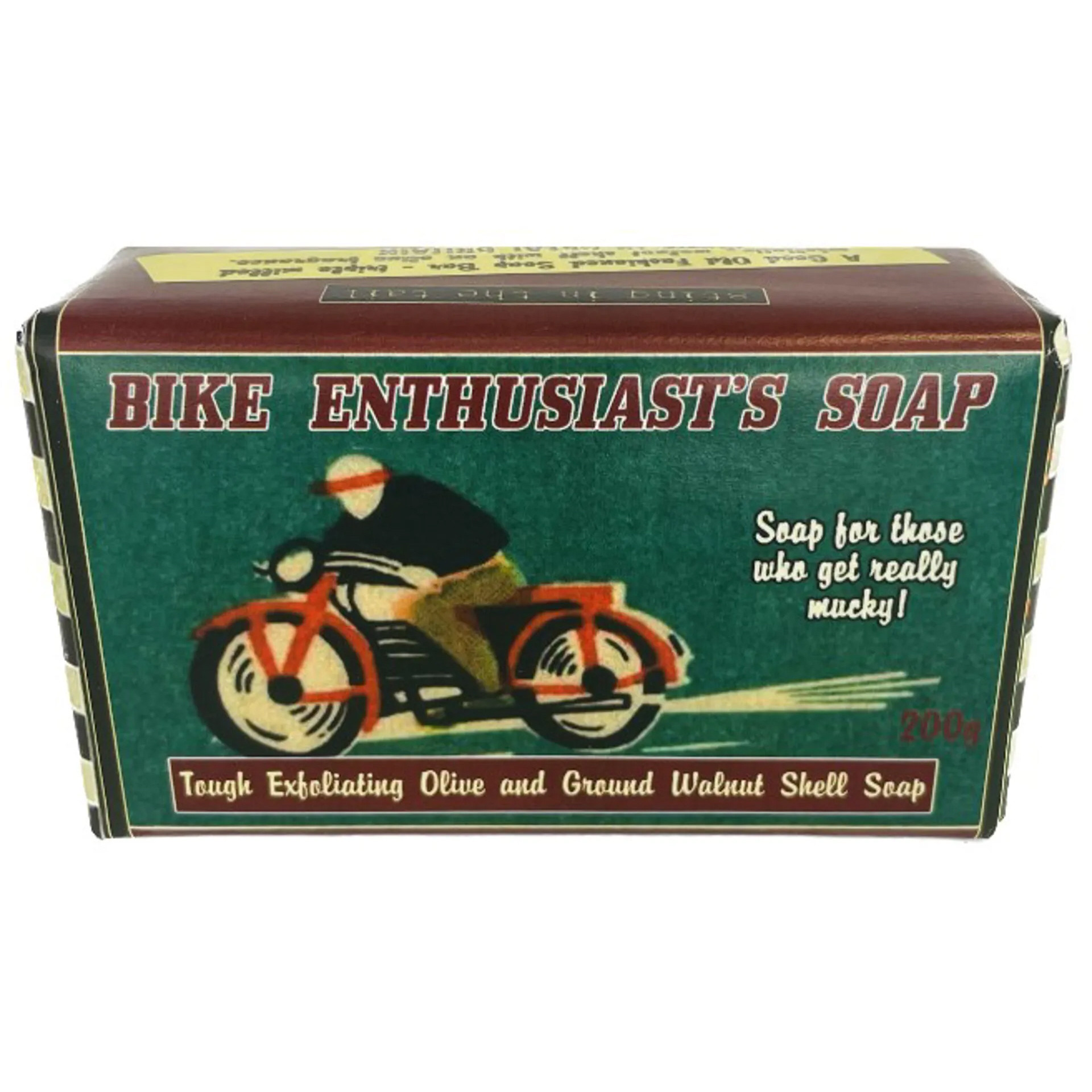 Retro Soaps: Motorbike Enthusiast's Exfoliating Soap Bar with Olive & Walnut 190g