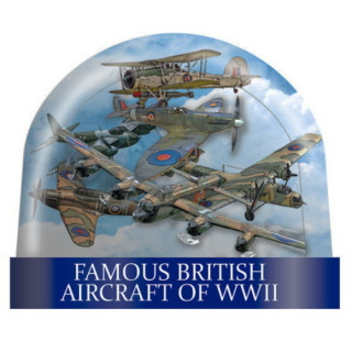 Famous British Aircraft WWII Small Acrylic Snowglobe (64mm x 50mm)