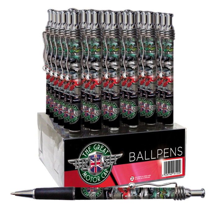 The Great British Motor Car Flag Ball Pen (CDU)
