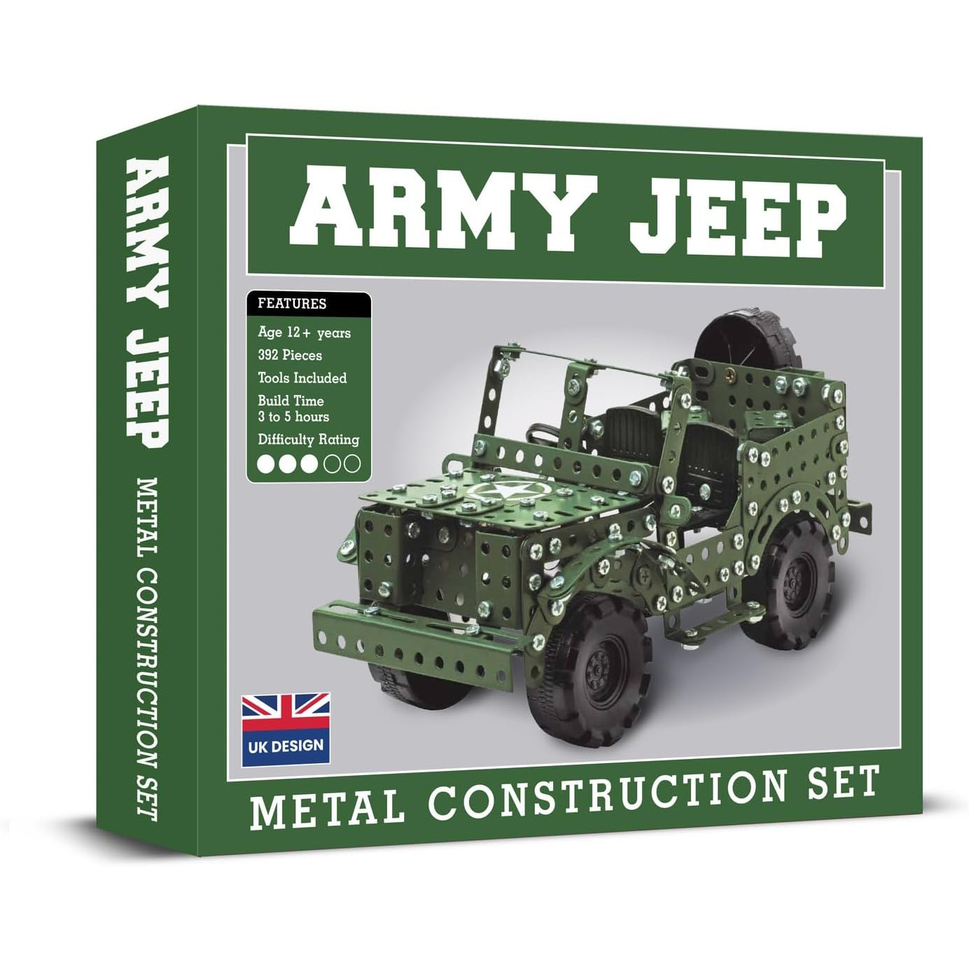 Army Jeep Metal Construction Set (392 Pces) (12+ YRS)