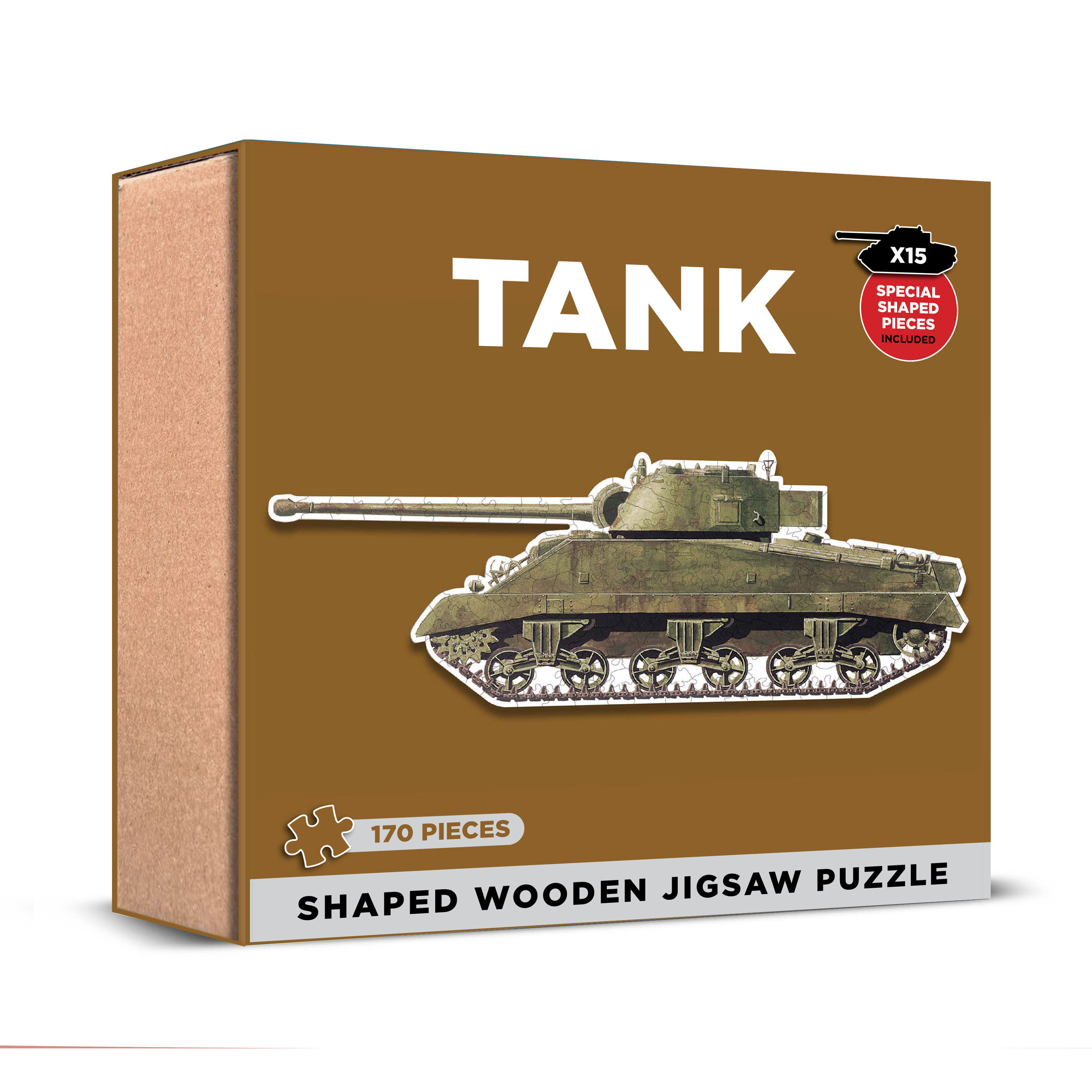 Shaped Wooden Jigsaw: Tank (170 Pces) (NEW) (Due May)