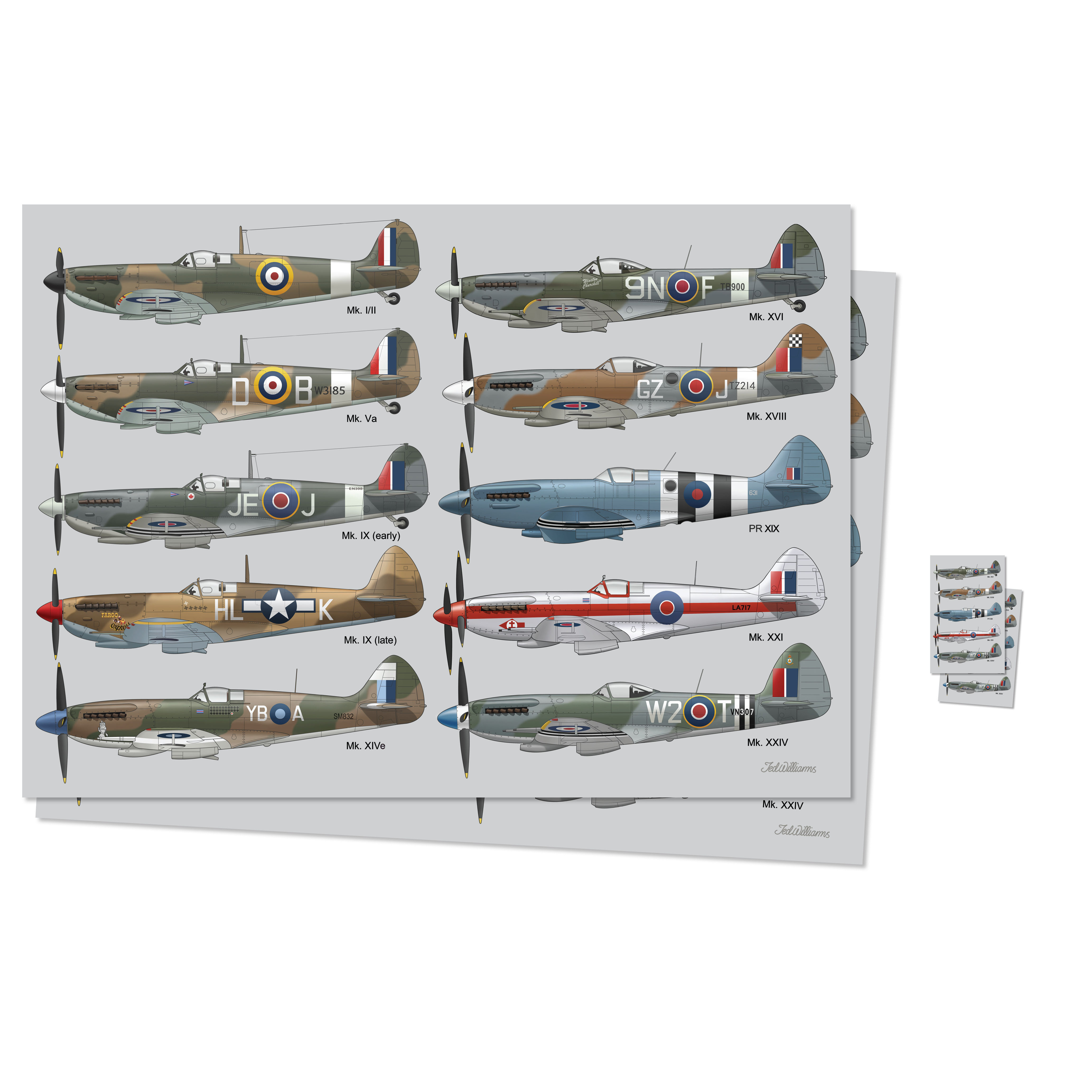 Gift Wrap & Gift Tags x 2: Spitfire (Through The Ages Collection) (NEW)