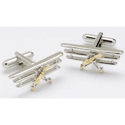Brass / Rhodium Plated Cufflinks - Tri-Plane
