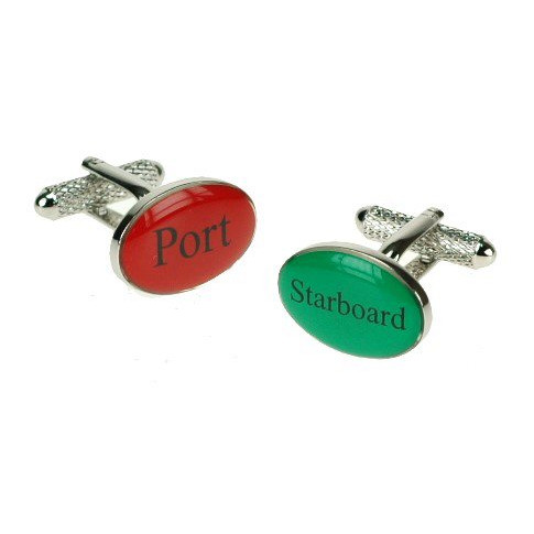 Brass / Rhodium Plated Cufflinks - Port & Starboard