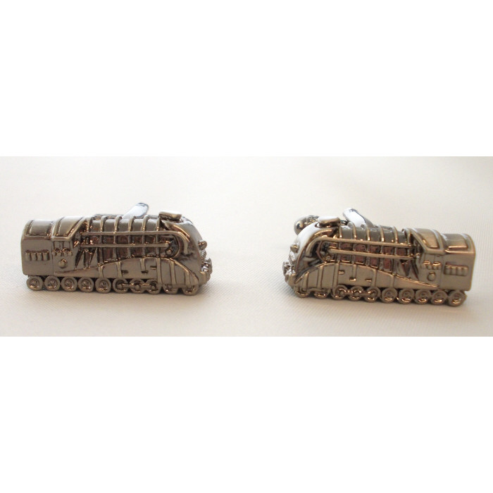 Brass / Rhodium Plated Cufflinks - Mallard (burnished silver)