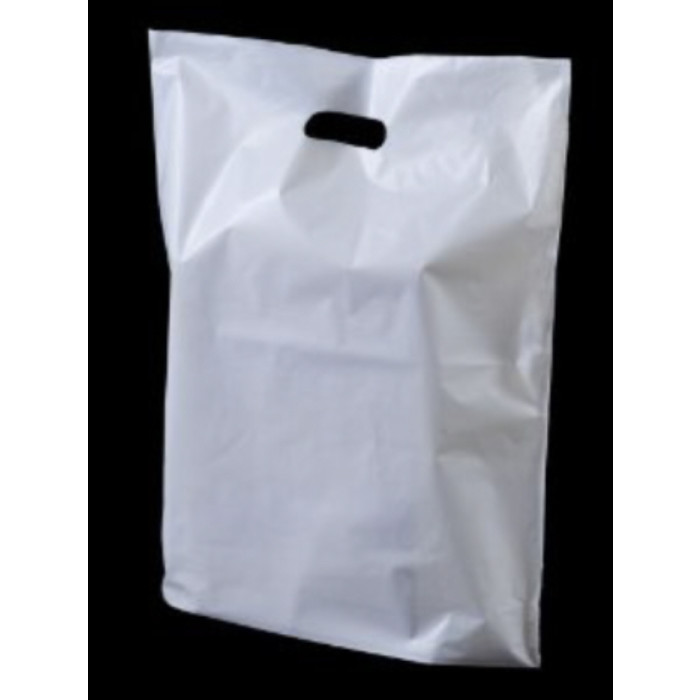 Plain White Carrier Bag (15" x 18" x 3")
