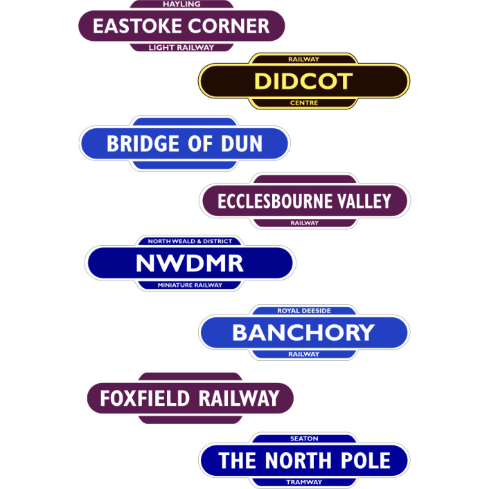 (HIDDEN) Mini Enamel "Totem" Station Sign Magnet - to own design (115 x 30mm)