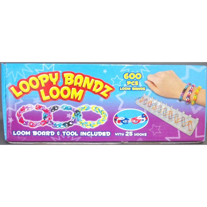 Loopy Bandz Loom with Bands & Accessories (600 pces) (6+ YRS) (E.O.L.) - SAVE 45% !!