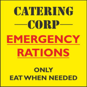 Enamel Fridge Magnet: Catering Corp - Emergency Rations