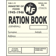 (HIDDEN) Enamel Fridge Magnet: Ration Book - Ministry of Food