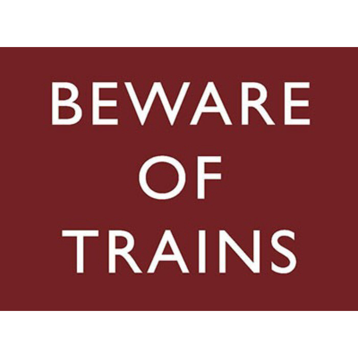 Metal Fridge Magnet (RL): Beware of Trains