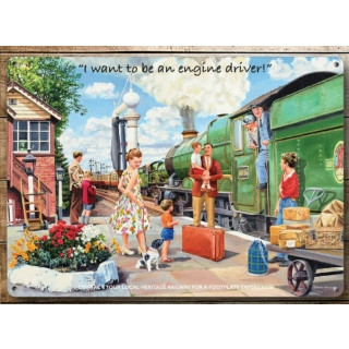Metal Fridge Magnet (RL): I Want To Be An Engine Driver