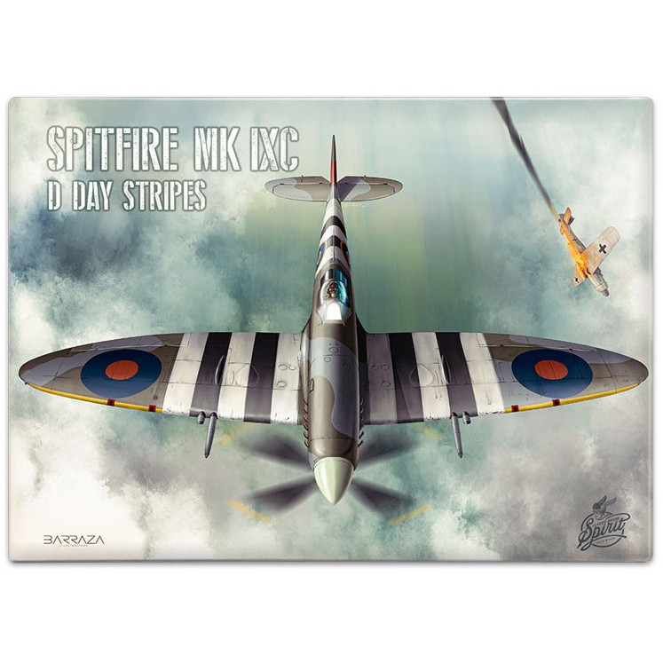 Metal Fridge Magnet (AE): Spitfire MK IXC D-Day Stripes (NEW)