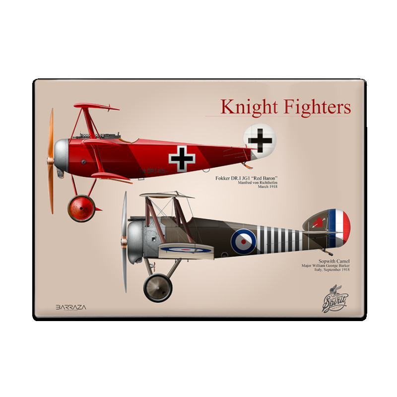Metal Fridge Magnet (AE): WW1 Knight Fighters (Knights of the Air)