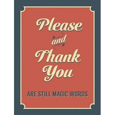 Metal Fridge Magnet (HU): Please and Thank You Are Still Magic Words