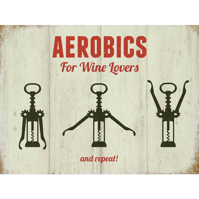 Metal Fridge Magnet (HU): Aerobics For Wine Lovers