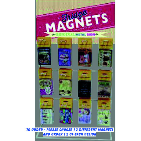 Original Metal Fridge Magnet Counter Display - (incl. Stock 12 x 12)