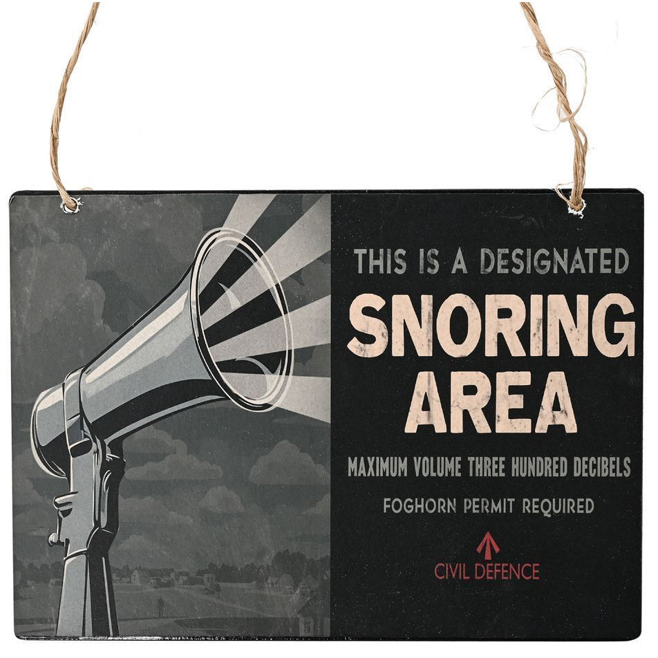 Civil Defence Metal Wall Plaque - Snoring Area (300x210x5mm) (NEW)