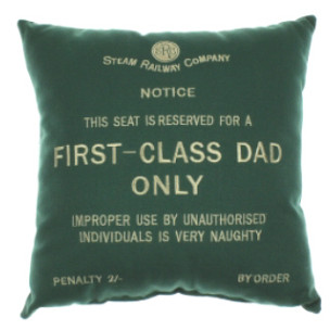Steam Railway Co. Cushion - First Class Dad Only (11" Square)