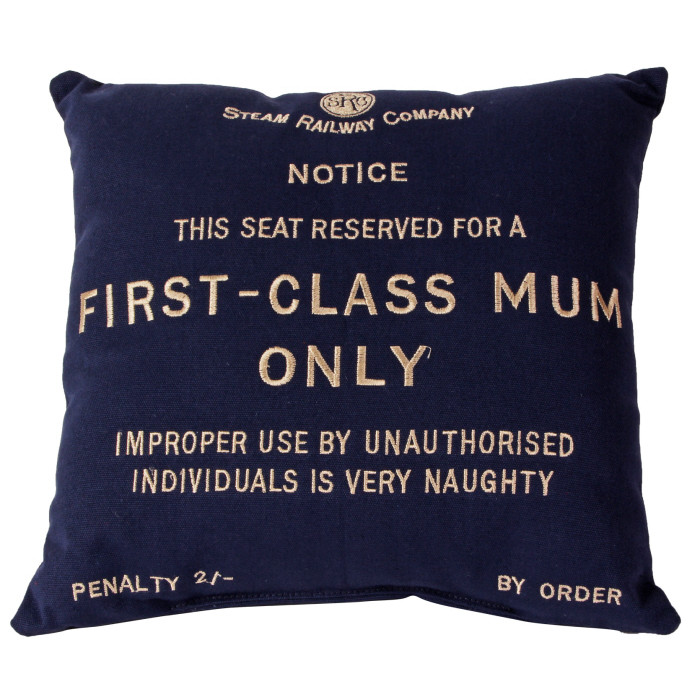 Steam Railway Co. Cushion - First Class Mum Only (11" Square)