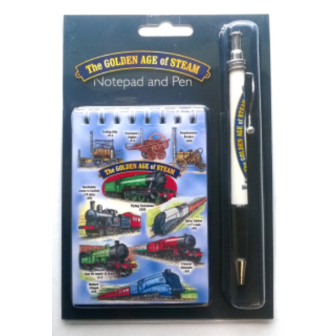 Golden Age of Steam Notepad & Pen Set (Spiral Bound) on Hanger Card