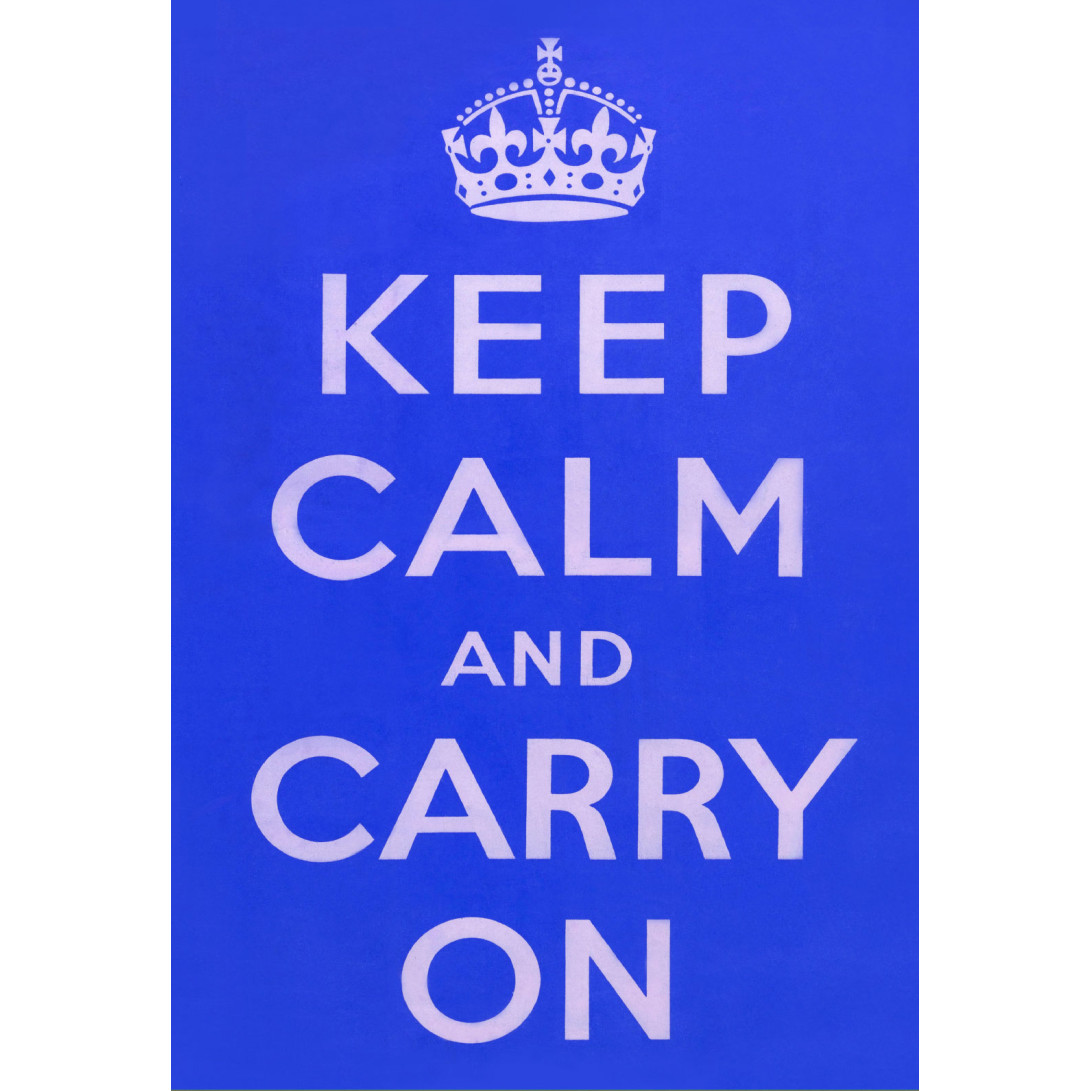 Postcard (Spirit of Britain) - Keep Calm And Carry On - Blue (E.O.L.) - SAVE 15% !!