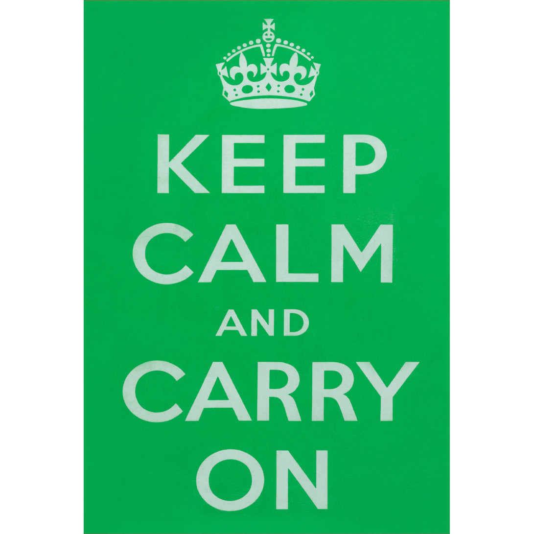 Poster (Spirit of Britain) - Keep Calm And Carry On - Green (E.O.L.) - SAVE 15% !!