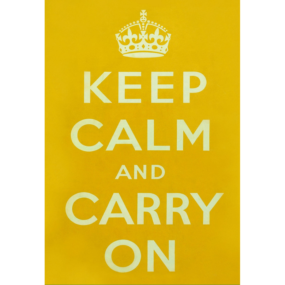 Poster (Spirit of Britain) - Keep Calm And Carry On - Yellow (E.O.L.) - SAVE 15% !!