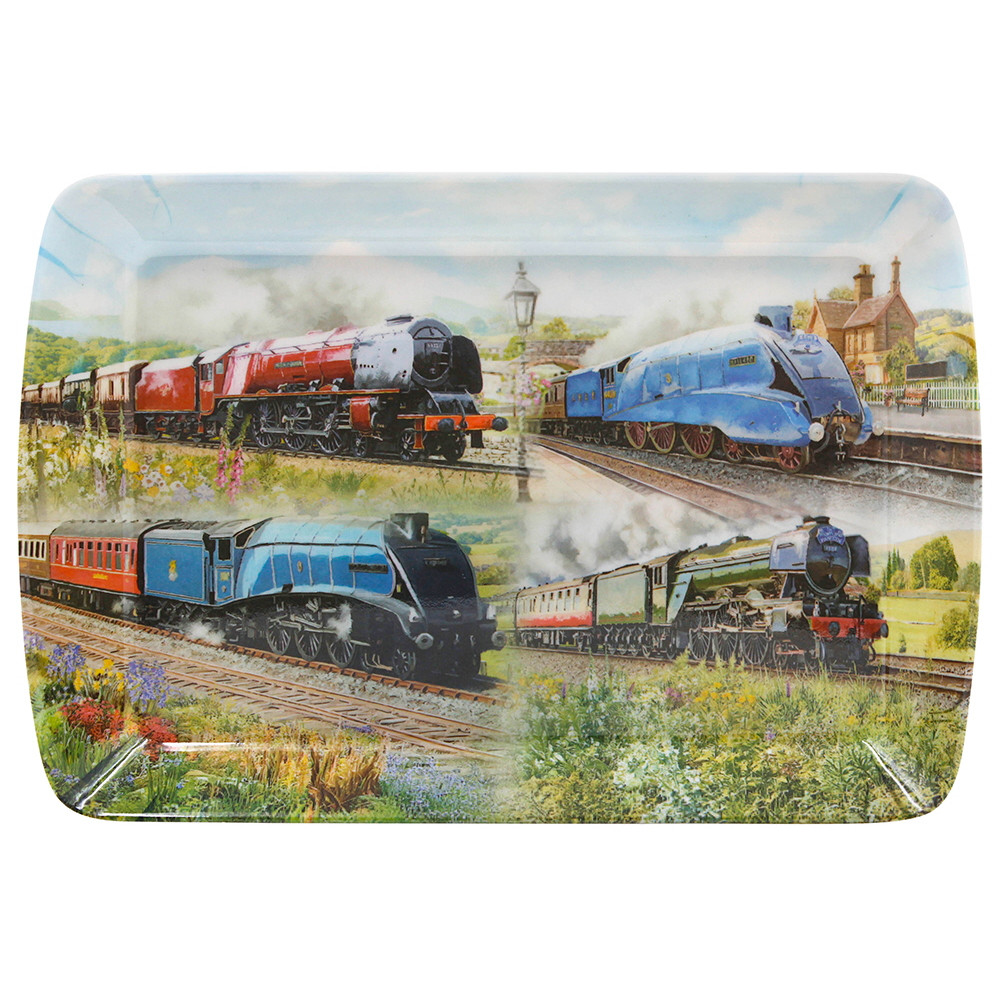 Classic Trains Melamine Tray - Small (24 x 16 x 3cm) (NEW) (Due Jun)